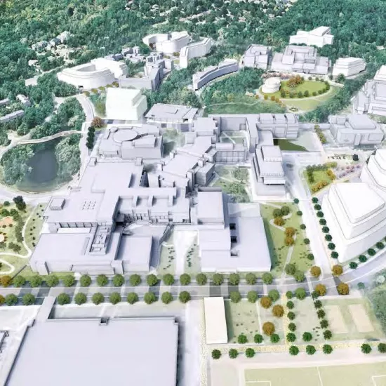Conceptual rendering of UTM campus in 2036, looking northwest