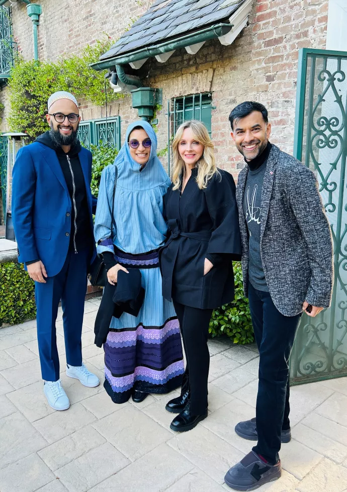 Yusuf Zakir and his wife, Fareeda,  with the Consul General of Canada, Zaib Shaikh, and his wife, Kirstine Stewart, at the Official Residence of the Consul General of Canada in Los Angeles