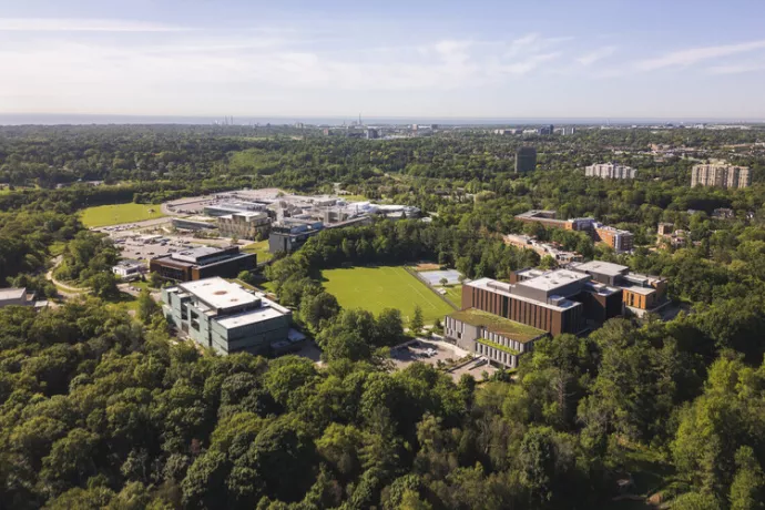 Aerial photo of the University of Toronto Mississauga campus.