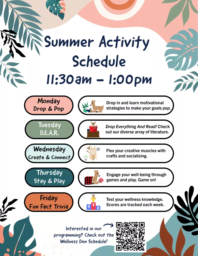 Wellness Den Summer Schedule