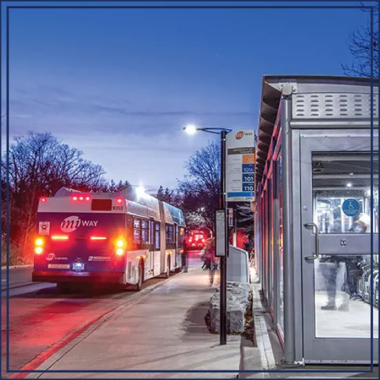 Mississauga transport shuttle bus shelter