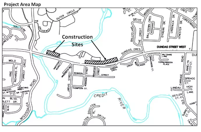 project area map on dundas street