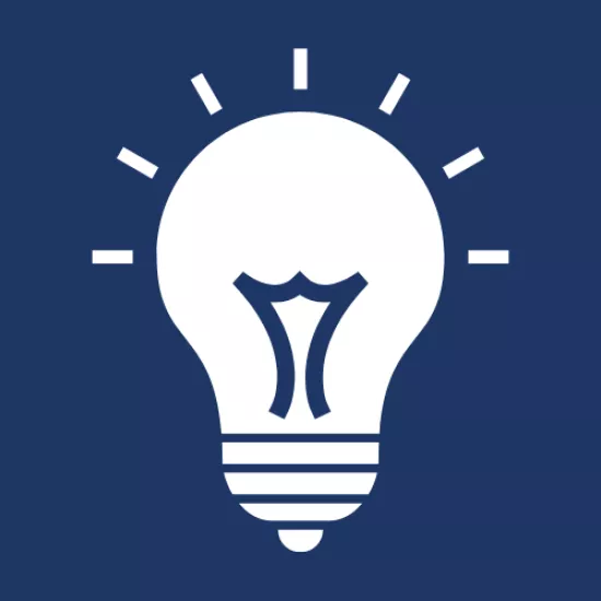 Shining lightbulb icon