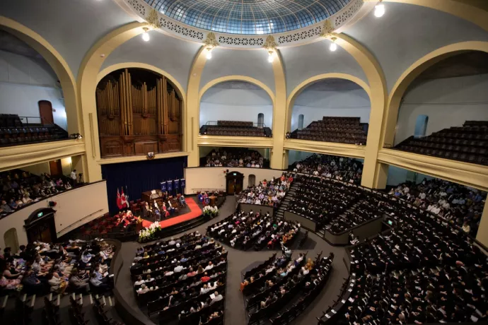 Inside Convocation Hall during a convocation ceremony