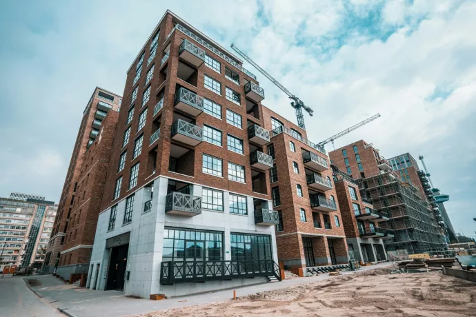 apartment buildings under construction