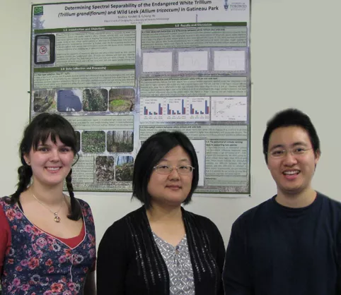 Professor Yuhong He with students Nadine Nesbitt and Alexander Tong