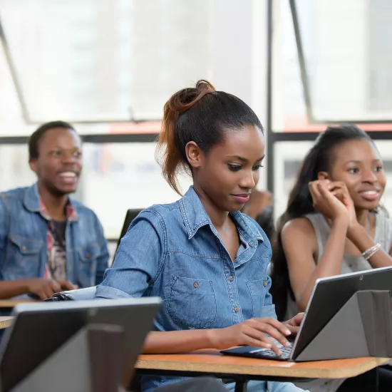 Students studying in a room