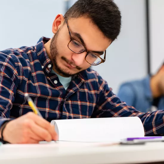 Student studying